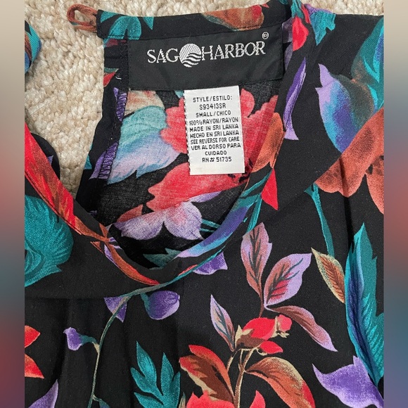 Vintage Sag Harbor Floral Top -Small - Picture 3 of 5